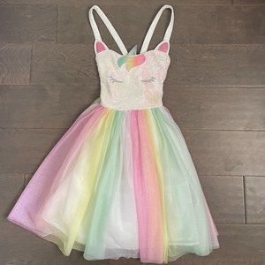 Zunie sequin unicorn rainbow tutu dress size 6x